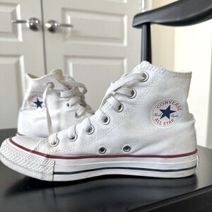 White high top Converse, women’s size 6